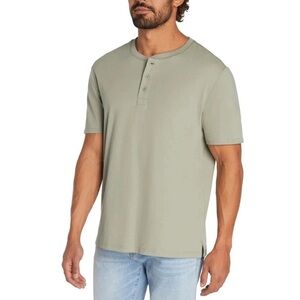GAP Men’s Short Sleeve 3 Button Henley Tee Blue Size Medium